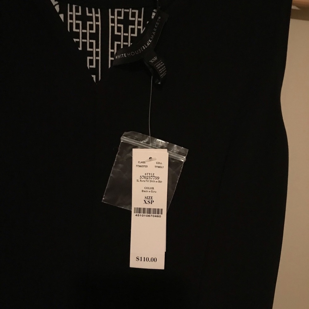 NWT WHBM Petite Reversible Border-Trim Floral Knit Sheath Dress - Picture 5 of 5
